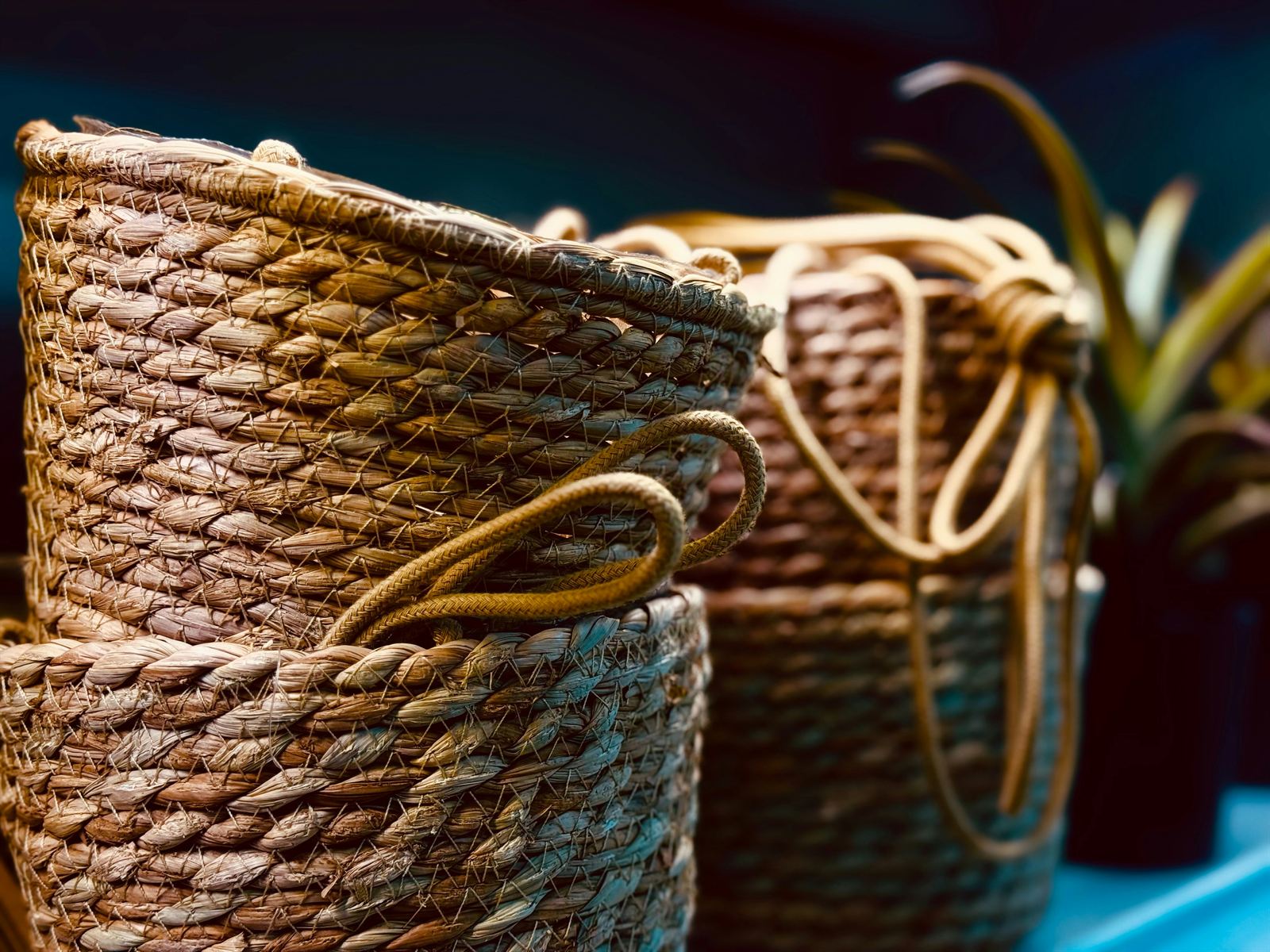 Woven storage baskets used as simple, budget-friendly home organization solutions for keeping everyday items organized. Woven storage baskets used as simple, budget-friendly home organization solutions for keeping everyday items organized.